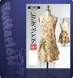 5125 BUTTERICK SEE & SEW EASY 2 STYLES TIED APRONS PATTERN SMALL-LARGE UNCUT